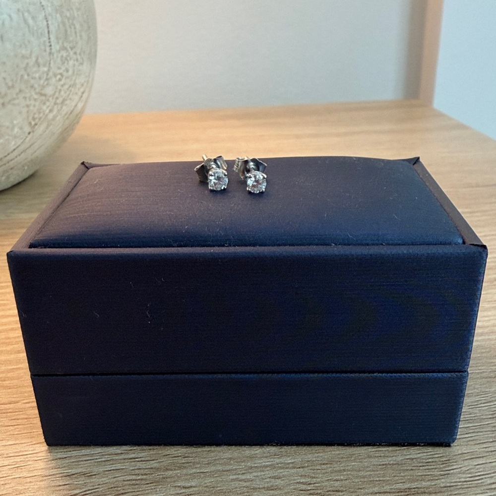 Lab Created Diamond Stud Earrings - image 3